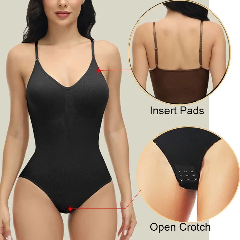 Seamless Compression V-Neck Bodysuit
