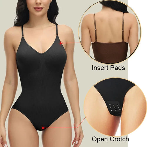 Seamless Compression V-Neck Bodysuit
