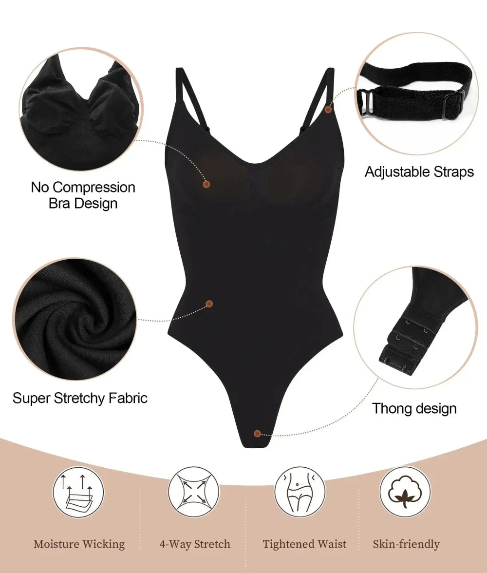 Seamless Compression V-Neck Bodysuit